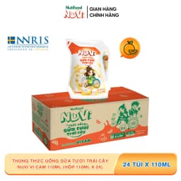 Thumbnail NuVi Thùng Thức Uống Sữa Tươi Trái Cây Vị Cam 110ml (Túi 110ml x 24) 1