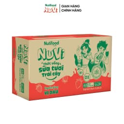 Thumbnail NuVi Thùng Thức Uống Sữa Tươi Trái Cây Vị Dâu 110ml (Hộp 110ml x 48) 2