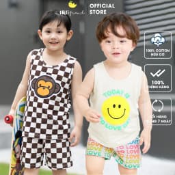 Thumbnail Đồ bộ ba lỗ sát nách quần áo thun cotton mịn mặc nhà mùa hè cho bé trai và bé gái  Unifriend Hàn Quốc U2023-35 1
