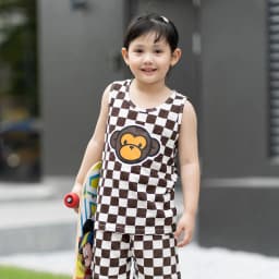 Thumbnail Đồ bộ ba lỗ sát nách quần áo thun cotton mịn mặc nhà mùa hè cho bé trai và bé gái  Unifriend Hàn Quốc U2023-35 2