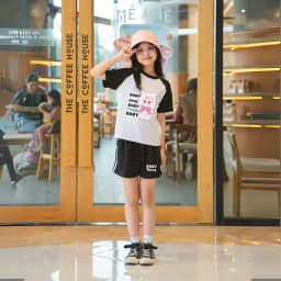 Thumbnail Đồ bộ bé gái Baby Three - Quần áo cho bé nữ thun cotton màu phối - Loza Kids BF331 3