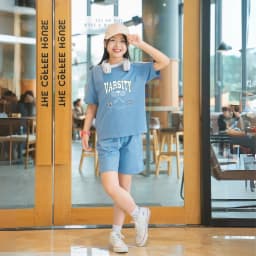 Thumbnail Đồ bộ bé gái màu phối in chữ 'VARSITY'  - Quần áo cho bé gái chất liệu thun cotton - Loza Kids BF310 2