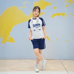 Thumbnail Đồ bộ bé gái màu phối in chữ 'VARSITY'  - Quần áo cho bé gái chất liệu thun cotton - Loza Kids BF310 3