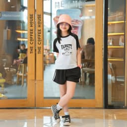 Thumbnail Đồ bộ bé gái màu phối in chữ 'VARSITY'  - Quần áo cho bé gái chất liệu thun cotton - Loza Kids BF310 4