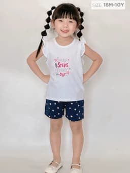 Thumbnail Đồ Bộ Bé Gái Thun Cotton Ngắn Tay Mềm Mát, Thoải Mái (1-10 tuổi) Baa baby - DB10N 3