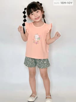 Thumbnail Đồ Bộ Bé Gái Thun Cotton Ngắn Tay Mềm Mát, Thoải Mái (1-10 tuổi) Baa baby - DB10N 4