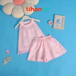 Thumbnail Đồ bộ bé gái TIHON cao cấp chất liệu tơ mềm mại thoáng mát cho bé SET0786093 1