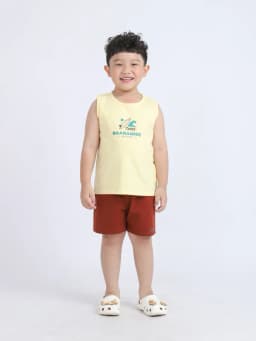 Thumbnail Đồ Bộ Bé Trai Ba Lỗ Sát Nách Thun Cotton Họa Tiết Khủng Long (1-10 Tuổi) BaaBaby - B-BC-DB10C 1
