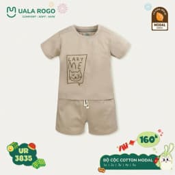 Thumbnail Đồ bộ bé trai bé gái Ualarogo cộc tay mặc nhà 1-5 tuổi vải Cotton Modal thấm hút co giãn mềm mại 3835 4