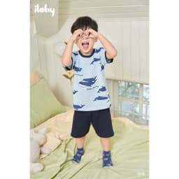 Thumbnail Đồ bộ bé trai ILABY bộ thun cộc hè in hình cá voi sắc nét cổ tròn phối màu [3249] 3