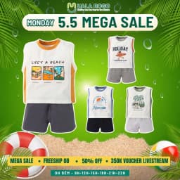 Thumbnail Đồ bộ bé trai Mompa ba lỗ sát nách 1-5 tuổi vải Cotton Actif thấm hút mềm mại co giãn 484 1