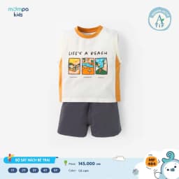 Thumbnail Đồ bộ bé trai Mompa ba lỗ sát nách 1-5 tuổi vải Cotton Actif thấm hút mềm mại co giãn 484 4