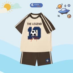 Thumbnail Đồ bộ bé trai phối viền số 10 - Quần áo cho bé chất liệu thun cotton - Loza Kids BF253 2