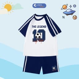Thumbnail Đồ bộ bé trai phối viền số 10 - Quần áo cho bé chất liệu thun cotton - Loza Kids BF253 3