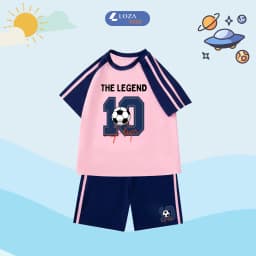 Thumbnail Đồ bộ bé trai phối viền số 10 - Quần áo cho bé chất liệu thun cotton - Loza Kids BF253 4