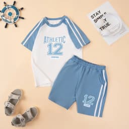Thumbnail Đồ bộ bé trai phối viền số 12 - Quần áo cho bé chất liệu thun cotton - Loza BF286 4
