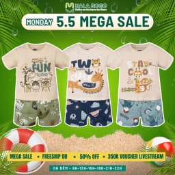 Thumbnail Đồ bộ bé trai Ualarogo cộc tay 9 tháng - 4 tuổi vải Petit mềm mịn co giãn thoáng khí 2207 1