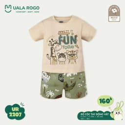 Thumbnail Đồ bộ bé trai Ualarogo cộc tay 9 tháng - 4 tuổi vải Petit mềm mịn co giãn thoáng khí 2207 4