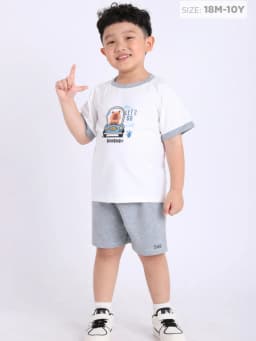 Thumbnail Đồ bộ cho bé trai tay ngắn, bộ ngủ bé trai từ 1 tuổi - 10 tuổi Baa Baby - B-BC-DB04N 2
