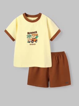Thumbnail Đồ Bộ Cộc Tay Bé Trai Cotton Thấm Hút Thoáng mát (1-10 Tuổi) BaaBaby B-BC-DB03N 2