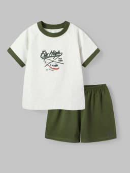 Thumbnail Đồ bộ cộc tay cho em bé trai, đồ ngủ cotton in họa tiết cho bé từ 1-10 tuổi Baa Baby - B-BC-DB04N 4