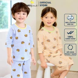 Thumbnail Đồ bộ lửng quần áo thun cotton mặc nhà mùa hè cho bé trai Unifriend Hàn Quốc 2024-3 1