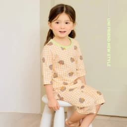 Thumbnail Đồ bộ lửng quần áo thun cotton mặc nhà mùa hè cho bé trai Unifriend Hàn Quốc 2024-3 2