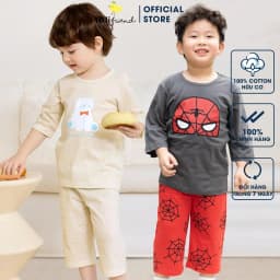 Thumbnail Đồ bộ lửng quần áo thun cotton mặc nhà mùa hè cho bé trai Unifriend Hàn Quốc 2024-2 1