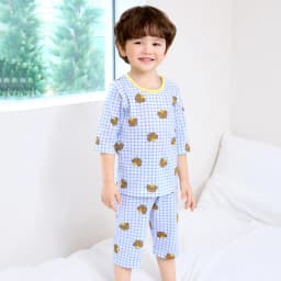 Thumbnail Đồ bộ lửng quần áo thun cotton mặc nhà mùa hè cho bé trai Unifriend Hàn Quốc 2024-3 3