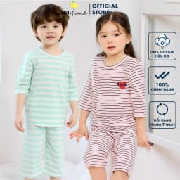 Thumbnail Đồ bộ lửng quần áo thun cotton mặc nhà mùa hè cho bé trai và bé gái Unifriend Hàn Quốc 2022-1 1