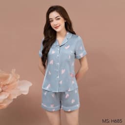 Thumbnail Đồ bộ mặc nhà Pijama lụa VINGO tay ngắn mùa hè H685 VNGO 3