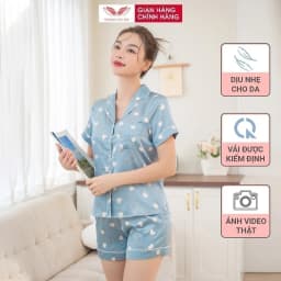 Thumbnail Đồ bộ mặc nhà Pijama lụa VINGO tay ngắn mùa hè H685 VNGO 4