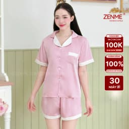Thumbnail Đồ Bộ Mặc Nhà Pyjama Dài Tay Cộc Tay Lụa Latin Mềm Mại Cao Cấp Zen Me PJC0423 1