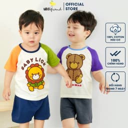 Thumbnail Đồ bộ ngắn tay thun cotton dành cho bé trai, bé gái mặc nhà mùa hè Unifriend Hàn Quốc U2022-7. Size đại 5, 6, 8, 10 tuổi 1