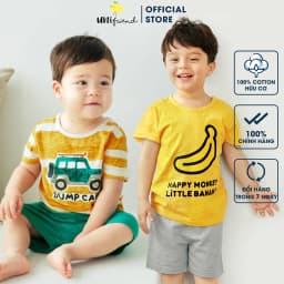 Thumbnail Đồ bộ ngắn tay thun cotton mịn bé trai, bé gái mặc nhà mùa hè Unifriend Hàn Quốc U2023-31. Size đại 5, 6, 8, 10 tuổi 1