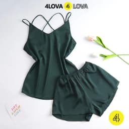 Thumbnail Đồ bộ ngủ nữ lụa 2 dây mặc nhà sexy quyến rũ vải satin cao cấp thoáng mát 4Lova 2