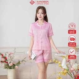 Thumbnail Đồ Bộ Nữ, Bộ Pijama Đùi Mặc Nhà SANDBOX Lụa Latin Cao Cấp, Thiết Kế, Họa Tiết Độc Quyền(BLD25007) 2