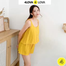 Thumbnail Đồ bộ nữ mặc nhà chất đũi mềm mại thoáng mát thấm hút mồ hôi 4Lova4eva 3