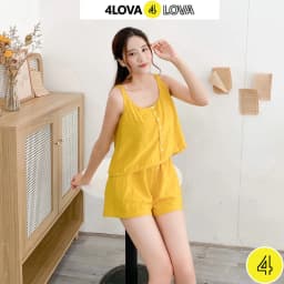 Thumbnail Đồ bộ nữ mặc nhà chất đũi mềm mại thoáng mát thấm hút mồ hôi 4Lova4eva 4