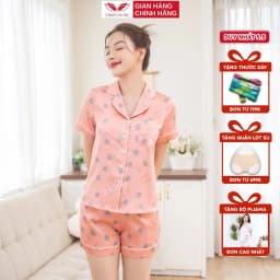 Thumbnail Đồ bộ nữ Pijama lụa mặc nhà VINGO tay ngắn mùa Hè H685 - H965 VNGO 1