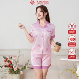 Thumbnail Đồ Bộ Nữ Pijama Đùi SANDBOX Chất Lụa Latin Luxury Cao Cấp Mềm Mượt Mát Họa Tiết Đốc Quyền-BLD25006 3