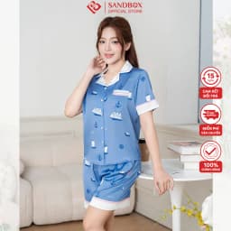 Thumbnail Đồ Bộ Nữ Pijama Đùi SANDBOX Chất Lụa Latin Luxury Cao Cấp Mềm Mượt Mát Họa Tiết Đốc Quyền-BLD25006 4