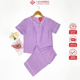 Thumbnail Đồ Bộ Nữ SANDBOX Bộ Mặc Nhà Chất Đũi Cao Cấp, Thiết Kế Quần Lửng, Cổ V, Nhẹ Nhàng BDL25003 4