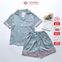 Thumbnail Đồ Bộ Nữ SANDBOX Pijama Chất Lụa Latin Cao Cấp Bộ Mặc Nhà Áo Cộc Tay Quần Đùi Họa Tiết BLD23004 1