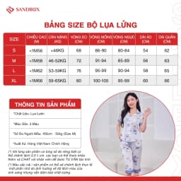 Thumbnail Đồ Bộ Nữ SANDBOX Pijama Lửng Chất Lụa Latin Cao Cấp Họa Tiết Phối Viền Độc Đáo BLL24004 2