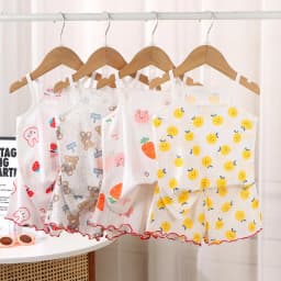 Thumbnail Đồ Bộ Quần Áo 2 Dây Hoạ Tiết Cho Bé Gái 1-7 Tuổi MINTSCLOSET Quảng Châu - DB8106 1