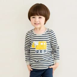 Thumbnail Đồ bộ quần áo ngủ dài tay dáng rộng cotton mùa thu bé trai, bé gái Unifriend Hàn Quốc U2022-18. Size đại trẻ em 2