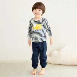 Thumbnail Đồ bộ quần áo ngủ dài tay dáng rộng cotton mùa thu bé trai, bé gái Unifriend Hàn Quốc U2022-18. Size đại trẻ em 3