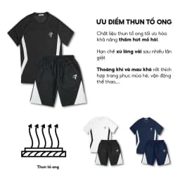 Thumbnail Đồ bộ quần áo thun chất liệu tổ ong cao cấp form rộng thoáng mát, thấm hút mồ hôi tốt EDT10 4