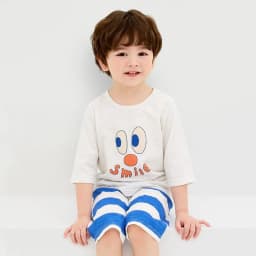 Thumbnail Đồ bộ quần áo thun cotton lửng tay cho bé trai và bé gái mặc nhà mùa hè chính hãng Unifriend Hàn Quốc U2022-3 3
